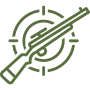 Green rifle and target symbol