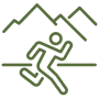 Mountain running symbol outline